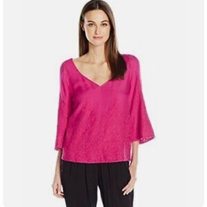 Rebecca Minkoff Reyes Embroidered Bell Sleeve Top